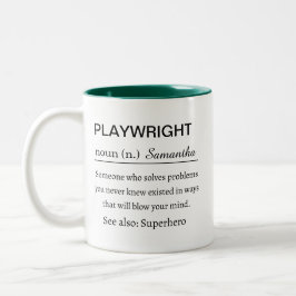 Funny Personalized Playwright Definition Tweekleurige Koffiemok