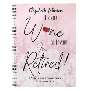 Funny Personalized Retirement Wine Notitieboek