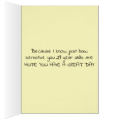 Funny Personalized Woman's Real Age Birthday Kaart (Binnen (Rechts))