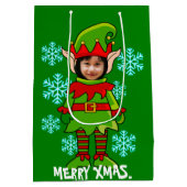 Funny personalized Xmas elf foto lijst Medium Cadeauzakje (Achterkant)