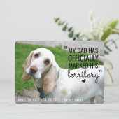 Funny Pet Dog Territory Opslaan van de datum Kaart (Staand voorkant)