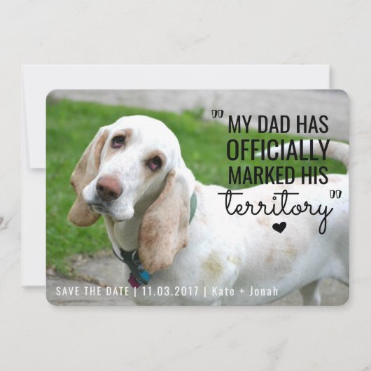Funny Pet Dog Territory Opslaan van de datum Kaart (Voorkant)