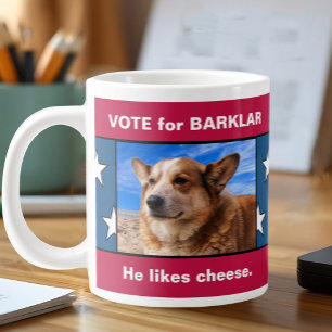 Funny Pet Election Campaign USA Vote Dog Photo Extra Grote Beker