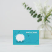 Funny pet grooming Visitekaartje Blue (Staand voorkant)