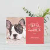 Funny Pet-kerstkaarten Naughty Dog Aankondiging (Staand voorkant)