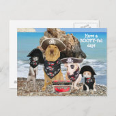 Funny Pet Pirate Day carte postale (Devant / Derrière)