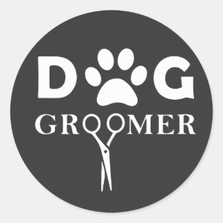 Funny Pet Workwear Grooming Dog Groomer Mannen Vro Ronde Sticker