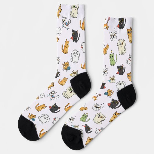 Funny Pets Pattern Crew Socks Sokken (Links)
