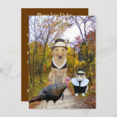 Funny Pets Thanksgiving Uitnodiging (Voorkant / Achterkant)