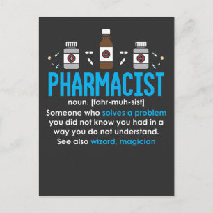 Funny Pharmacist Definition Pharmacy Employee Briefkaart
