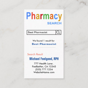 Funny Pharmacist Search Adverteren Visitekaartje