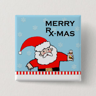 Funny Pharmacist Vierkante Button 5,1 Cm