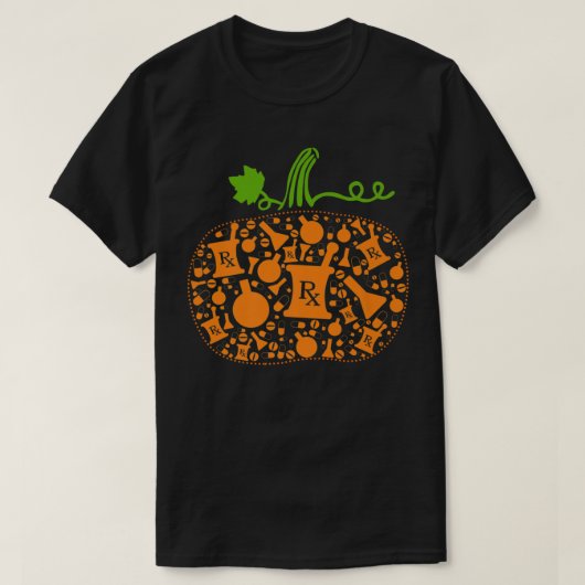 Funny Pharmacy Tech Pumpkin Halloween T-shirt (Design voorkant)