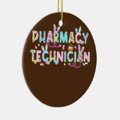 Funny Pharmacy Technicia Bunny Pharmacist Happy Keramisch Ornament (Rechts)