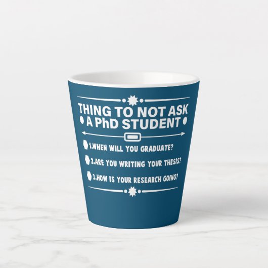 Funny PhD Doctorate Dissertation Doctor Degree Latte Mok (Voorkant)