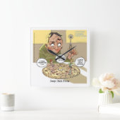 Funny Philosophy Deep Dish Pizza Wall Clock Vierkante Klok (Huis)