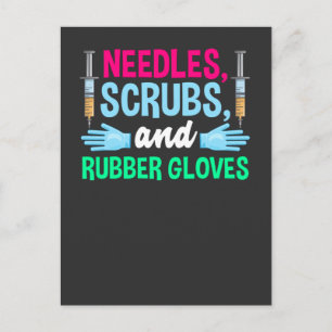 Funny Phlebotomist Syringe en Bloedwerknemer Briefkaart