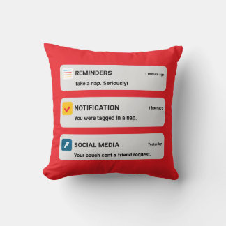 Funny Phone Notification Throw Pillow Kussen