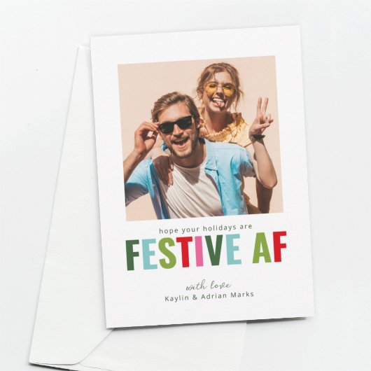 Funny Photo Carte de Noël Festive AF