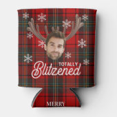 Funny Photo Face Blitzened Christmas Custom Gift Blikjeskoeler (Voorkant)