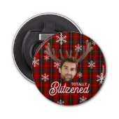 Funny Photo Face Blitzened Christmas Custom Gift Button Flesopener (Voorkant)