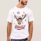 Funny Photo Face Blitzened Christmas Custom Gift T-shirt (Voorkant)
