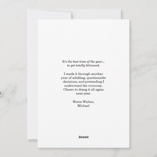 Funny Photo Face Blitzened Sarcastic Christmas Feestdagenkaart (Achterkant)
