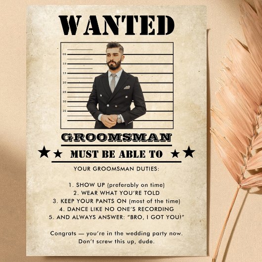 Funny Photo Groomsman Invitation