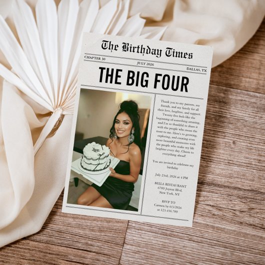 Funny Photo Newspaper 40th Birthday Kaart