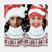 Funny Photo Personalized Kerstmis Metalen Ornament (Voorkant)