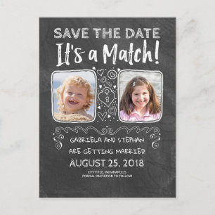 Funny Photo Save the Date - Het is een match Aankondigingskaart
