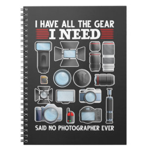 Funny Photographer Equipment Humor Camera Lover Notitieboek