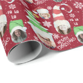 Funny Photos Merry Kerstnovelty Red Gift Cadeaupapier (Rol Hoek)