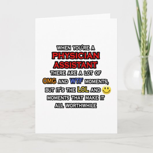 Funny Physician Assistant ... OMG WTF LOL Kaart (Voorkant)