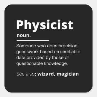 funny physicist definition wizard scientist physic vierkante sticker