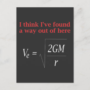 Funny Physics Joke Escape Velocity Science Briefkaart