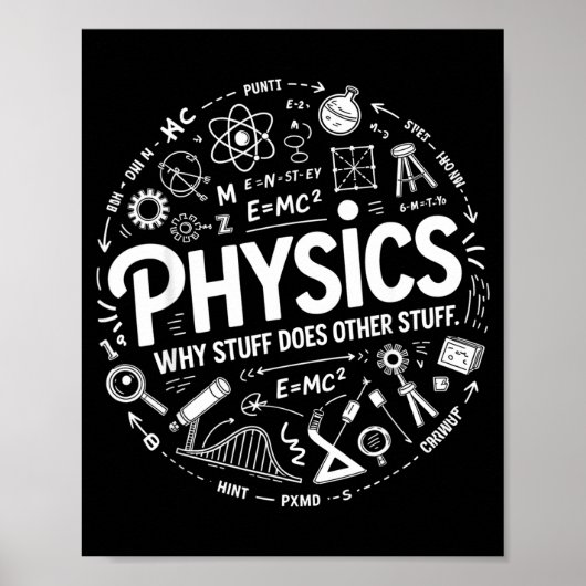 Funny Physics Nerd Science Humor Stem Quote  Poster (Voorkant)