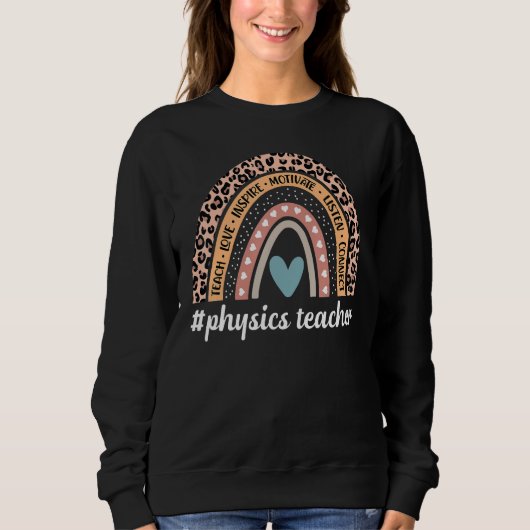 Funny Physics Teacher Rainbow Leopard Science Phys Trui (Voorkant)