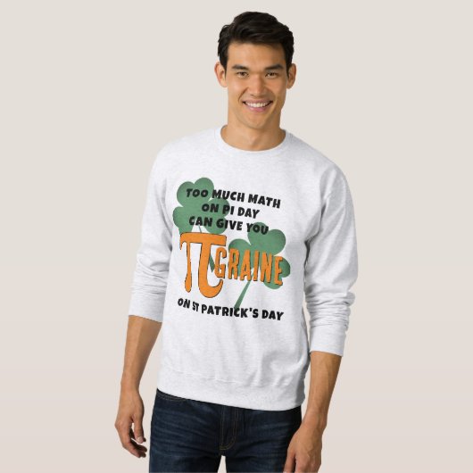 Funny Pi Day St Patrick's Day Wiskunde Trui (Voorkant volledig)