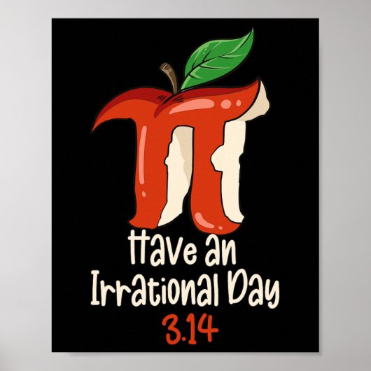 Funny Pi Day Symbool met Apple Decor Funny Wiskund Poster (Voorkant)