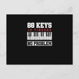 Funny Pianist 88 Keys 10 vingers Geen probleem Feestdagenkaart