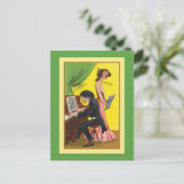 Funny Pianist en Singer Briefkaart (Staand voorkant)