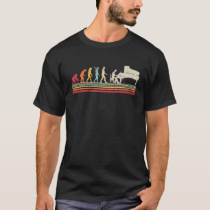 Funny Pianist Evolution of Man Retro Women T-shirt