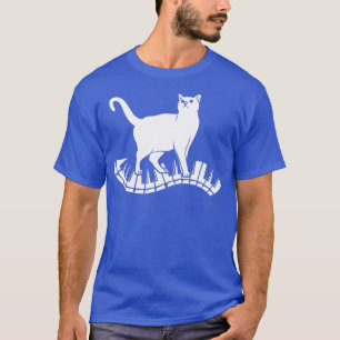 Funny Piano Music Cat Design Mannen Vrouwen Kinder T-shirt
