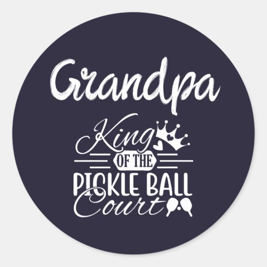 Funny Pickle Ball Granda Fathers Day Name Sticker (Voorkant)
