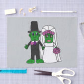 Funny Pickle Bride en Groom Wedding Cartoon Tissuepapier (Craft)
