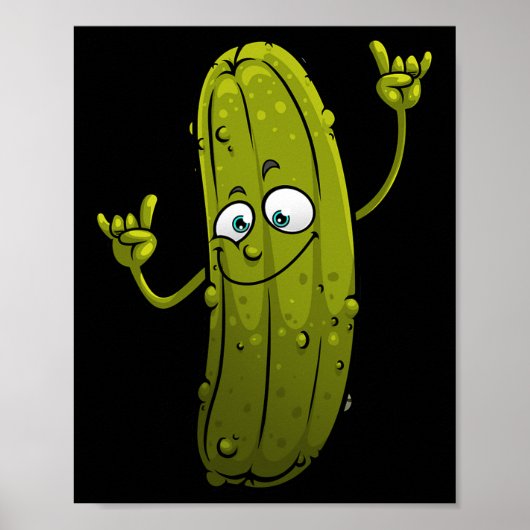 Funny Pickle Design voor mannen Cucumber Dancin Poster (Voorkant)