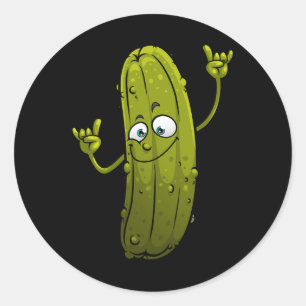 Funny Pickle Design voor mannen Cucumber Dancin Ronde Sticker