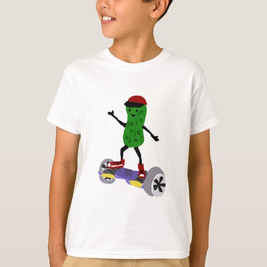Funny Pickle is op gemotoriseerd skateboard T-shirt (Voorkant)