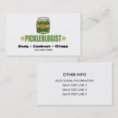 Funny Pickle Lovers Title PICKLEOLOGIST Visitekaartje (Voorkant / Achterkant)